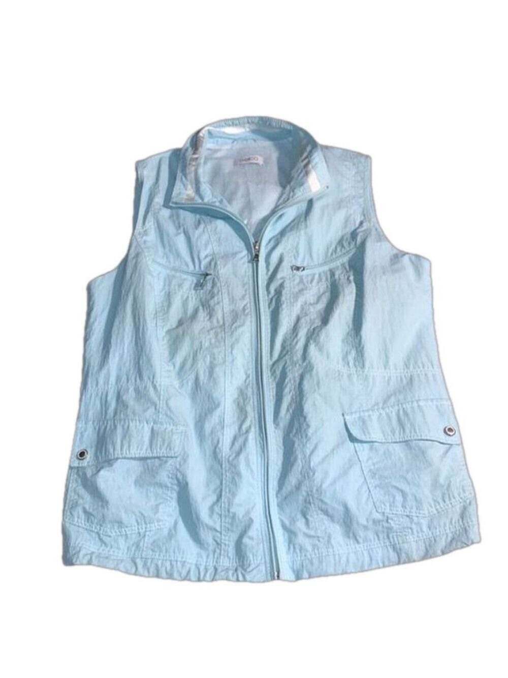 Large Gelco ladies active wear light blue vest